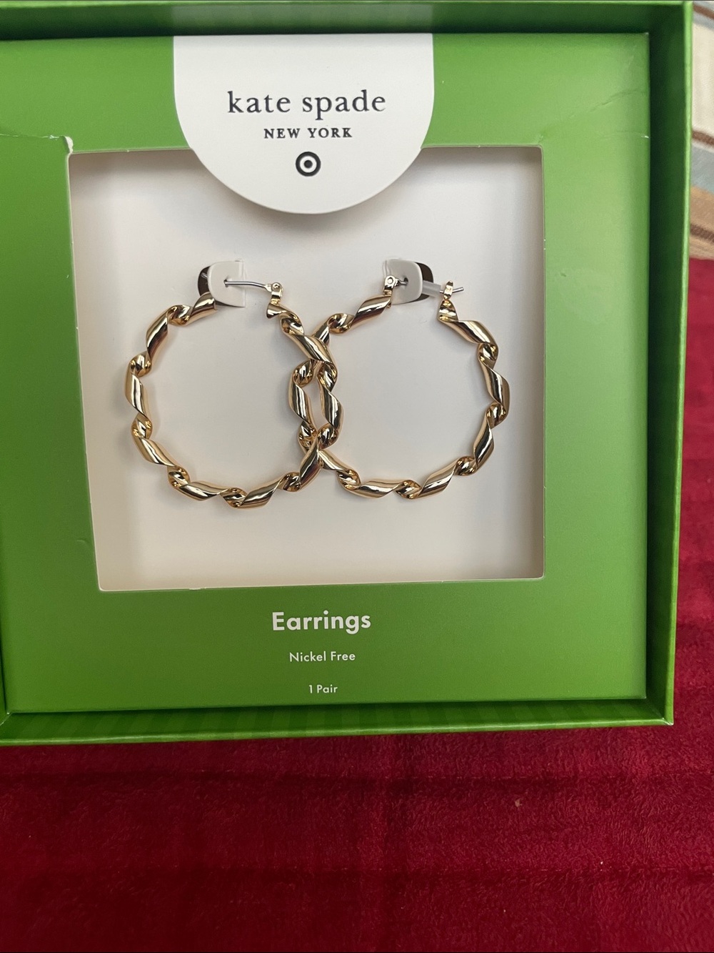 kate spade + Target Gold Twisted Hoop Earrings NIB